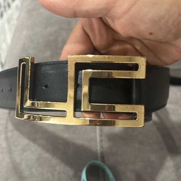 2 LES COPAINS // vintage LC gold logo black leather belt Y2K main image 6